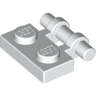 Lego destička 1x2 s tyčinkou (držákem), bílá (254001, 254051, 4140583)